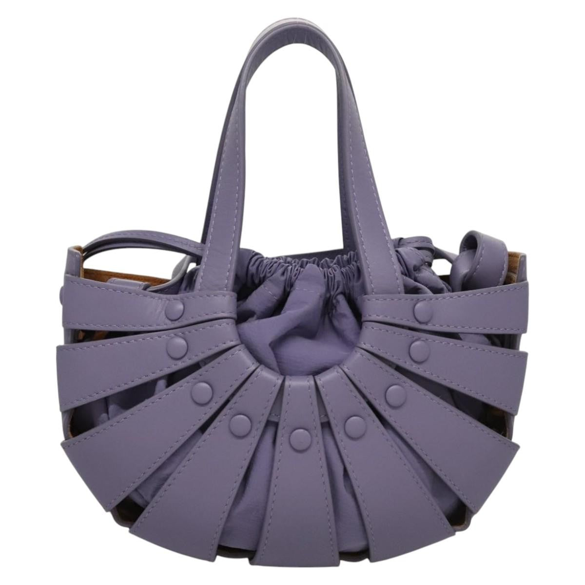 Bottega Veneta Shell Bag Leather, Purple, Leather, Shoulder Bag