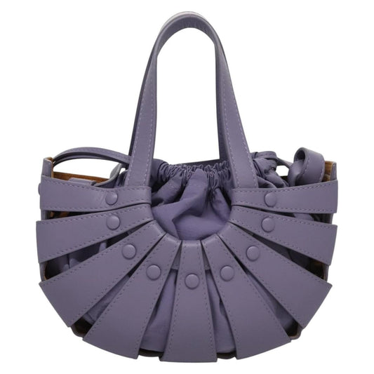 Bottega Veneta Shell Bag Leather, Purple, Leather, Shoulder Bag