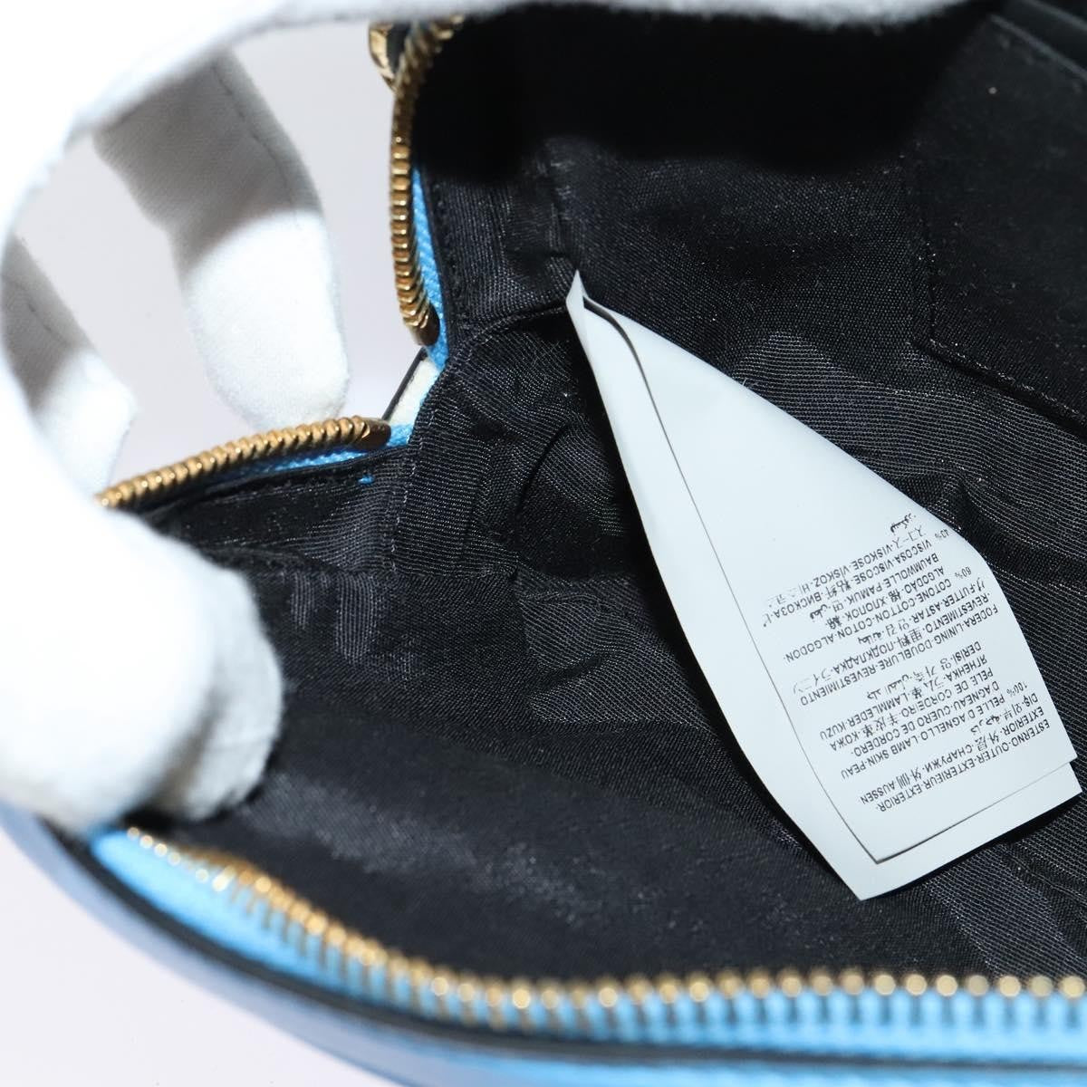 Versace Medusa Icon Front Slip Pocket Camera Bag Quilted Leather, BLUE, LEATHER, Crossbody bag