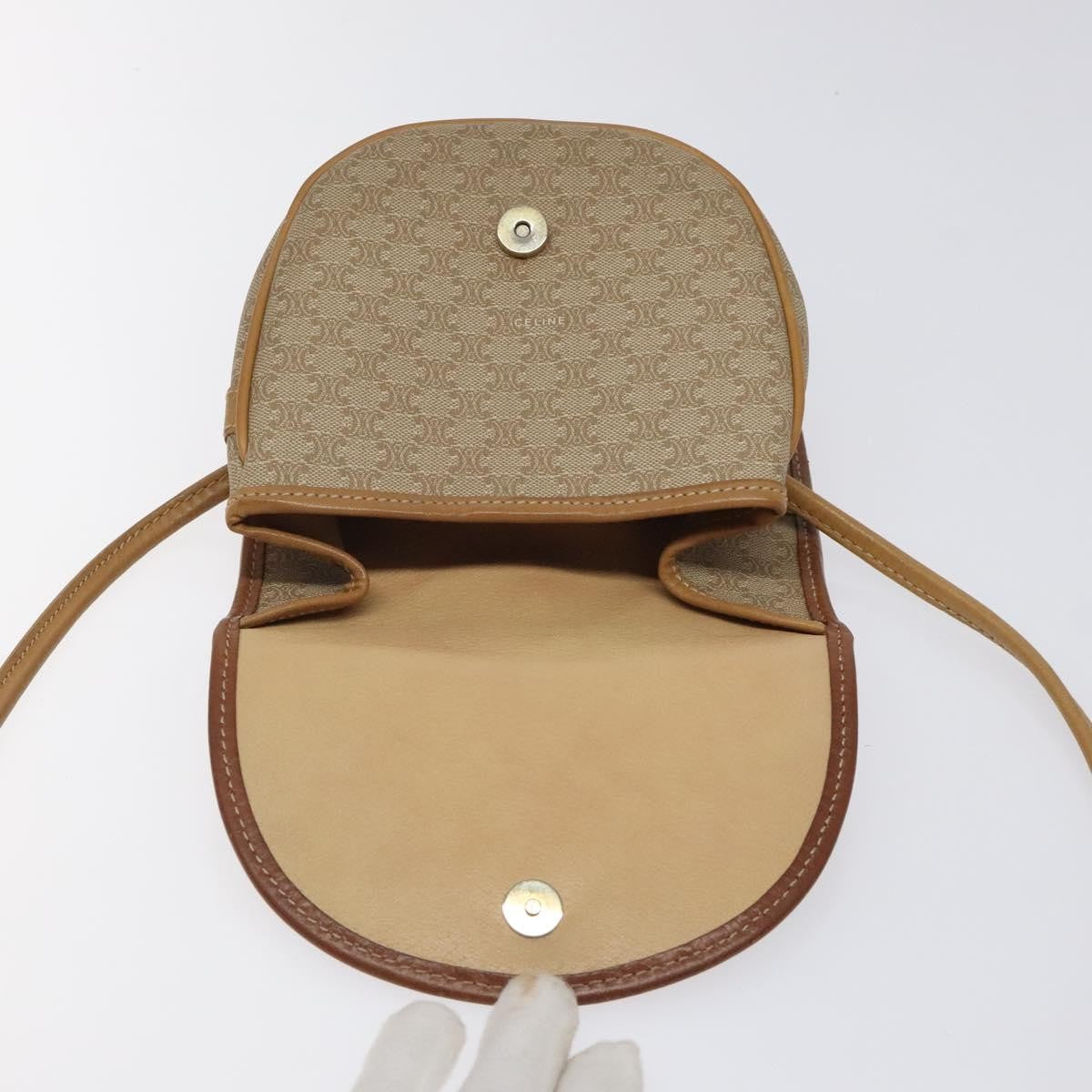 Celine Vintage Macadam Shoulder Bag Canvas, BEIGE, CANVAS, Shoulder bag
