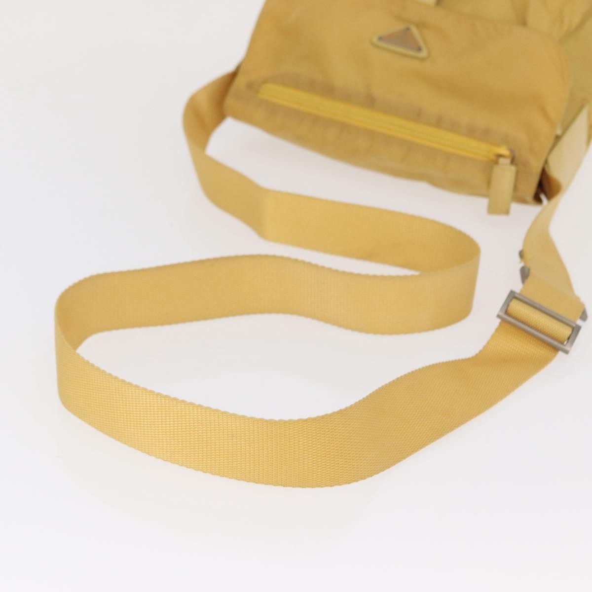 Prada Buckle Messenger Bag Tessuto, YELLOW, NYLON, Shoulder bag