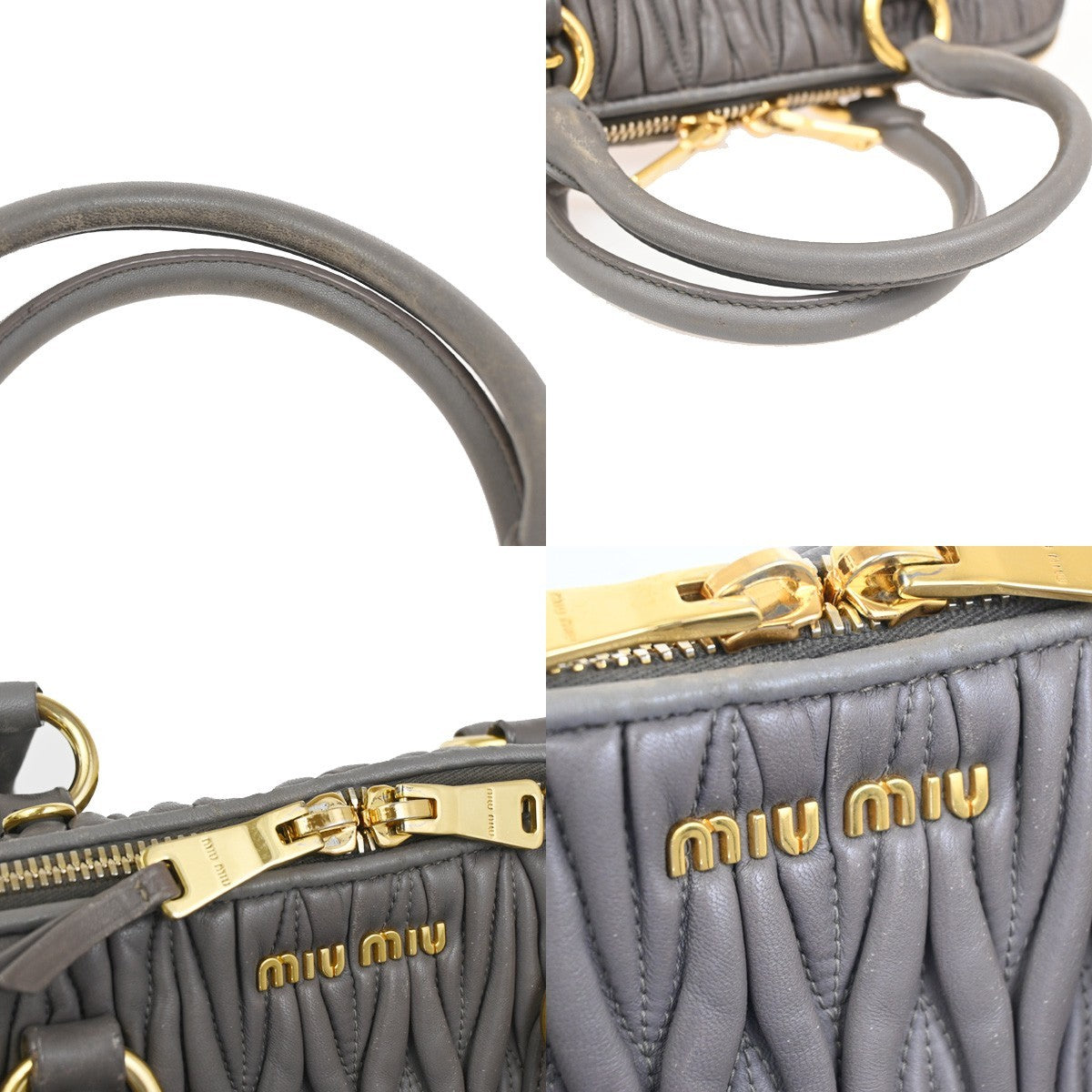 Miu Miu Madras Bowler Bag Matelasse Leather, Purple, Leather, Handbag