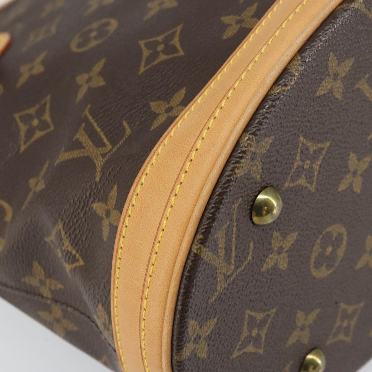 Louis Vuitton Petit Bucket Bag Monogram Canvas, BROWN, CANVAS, Tote bag