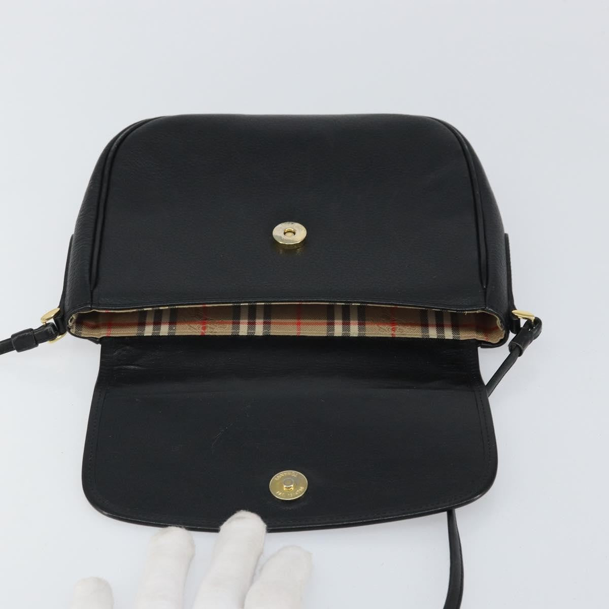 Burberry Vintage Shoulder Bag Leather, BLACK, LEATHER, Shoulder bag