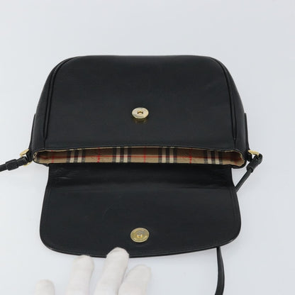 Burberry Vintage Shoulder Bag Leather, BLACK, LEATHER, Shoulder bag