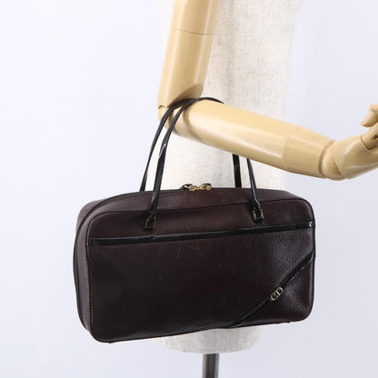 Christian Dior Vintage CD Handbag Leather, BROWN, LEATHER, Handbag