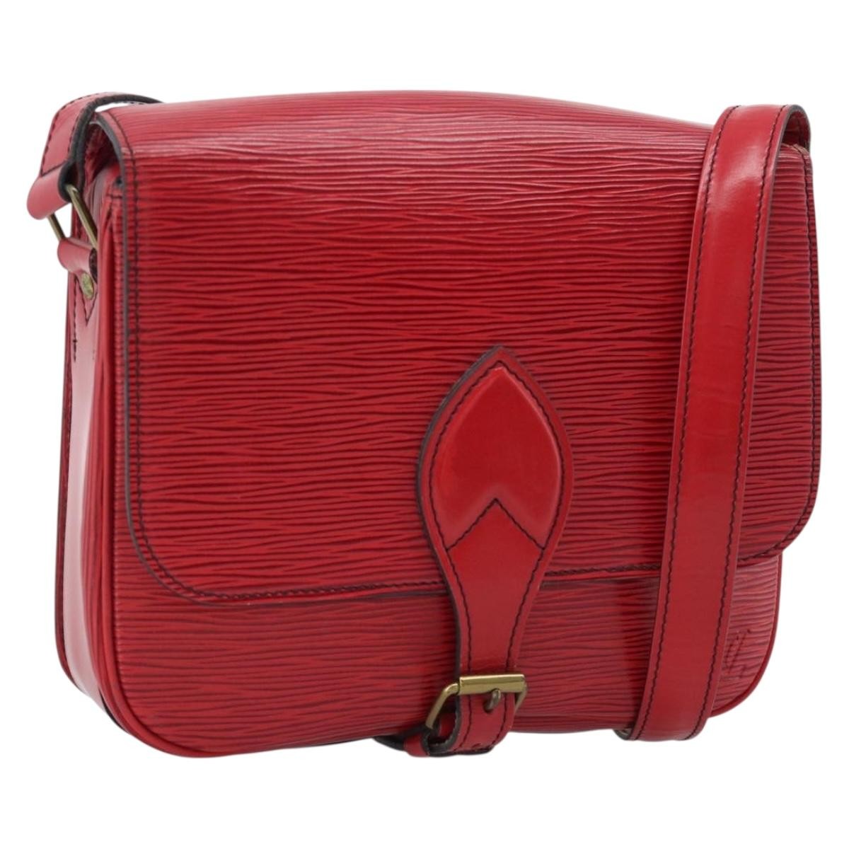Louis Vuitton Cartouchiere Handbag Epi Leather, Red, Leather, Shoulder Bag