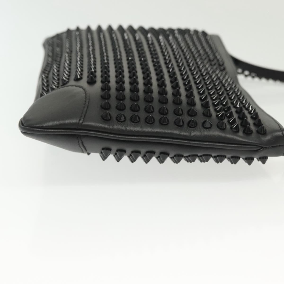 Christian Louboutin Loubiclutch Spiked Leather, BLACK, LEATHER, Shoulder bag