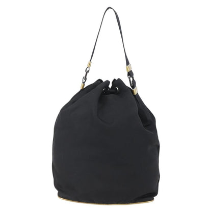 Prada Duet Drawstring Bucket Bag Tessuto, Black, Nylon, Handbag
