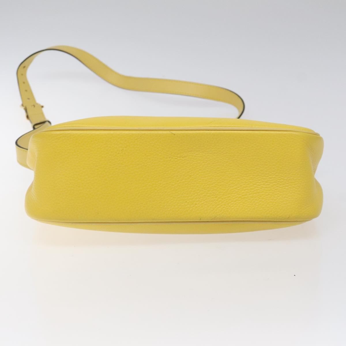 Celine Vintage Shoulder Bag Leather, YELLOW, LEATHER, Shoulder bag