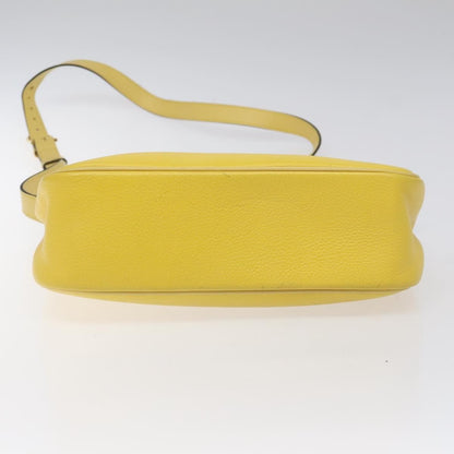 Celine Vintage Shoulder Bag Leather, YELLOW, LEATHER, Shoulder bag