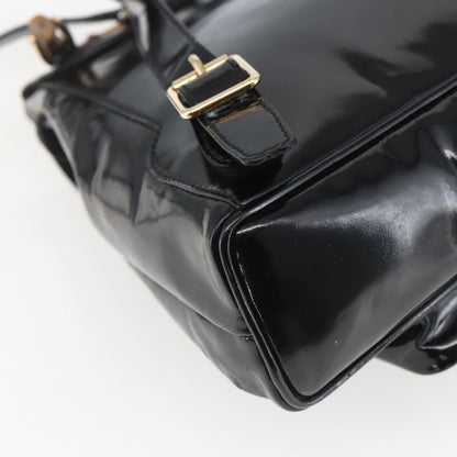 Gucci Vintage Bamboo Backpack Patent, BLACK, PATENT_LEATHER, Backpack