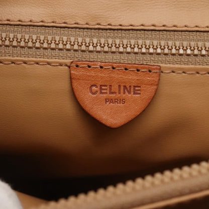 Celine Vintage Macadam Handbag Canvas and Leather, Beige, Canvas, Handbag