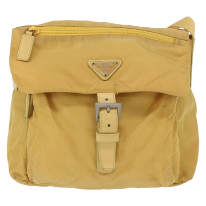 Prada Buckle Messenger Bag Tessuto, YELLOW, NYLON, Shoulder bag