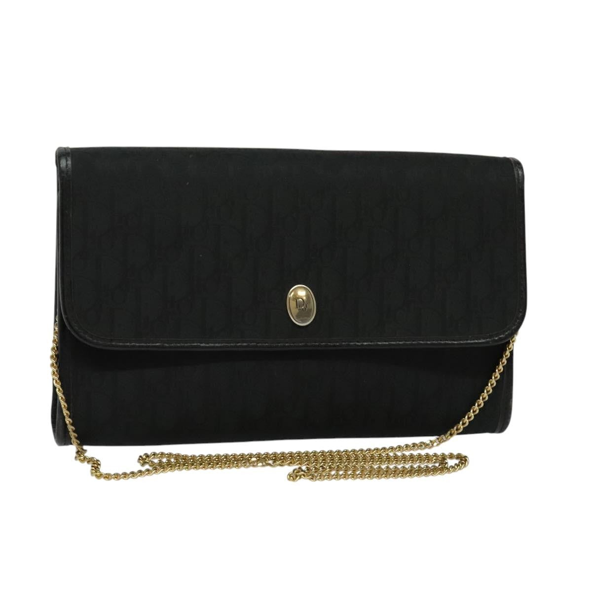 Christian Dior Vintage Trotter Crossbody Bag Canvas, BLACK, CANVAS, Shoulder bag