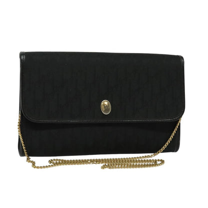 Christian Dior Vintage Trotter Crossbody Bag Canvas, BLACK, CANVAS, Shoulder bag