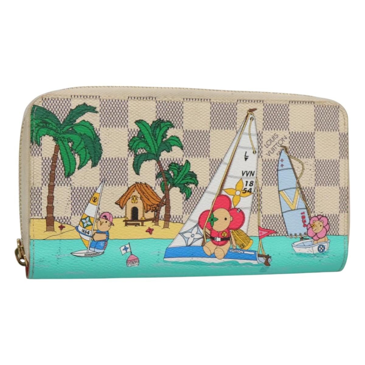 Louis Vuitton Porte-Monnaie Zippy Wallet Damier Azur Vivienne, WHITE, CANVAS, Wallets