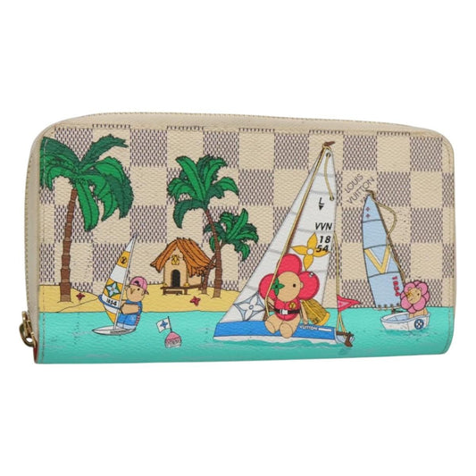 Louis Vuitton Porte-Monnaie Zippy Wallet Damier Azur Vivienne, WHITE, CANVAS, Wallets