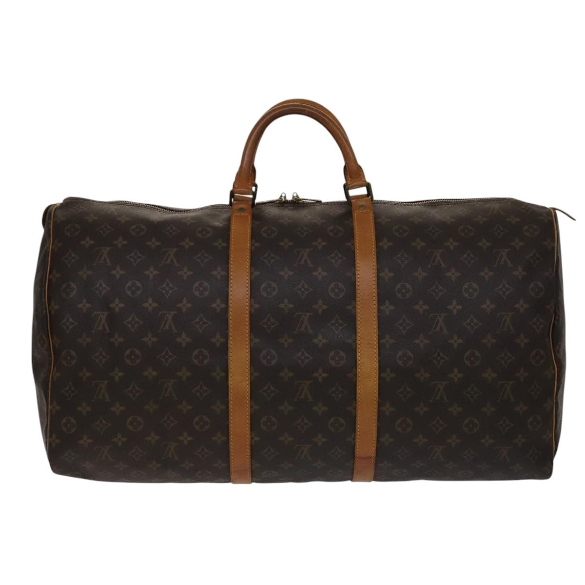 Louis Vuitton Keepall Bag Monogram Canvas, BROWN, CANVAS, Travel bag