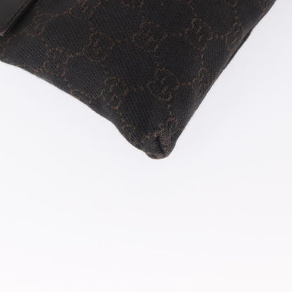Gucci Vintage Double Belt Bag GG Canvas with Leather, BROWN, CANVAS, Clutche & pouche