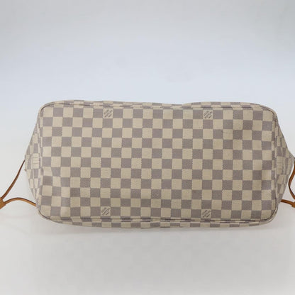 Louis Vuitton Neverfull Tote Damier azur, WHITE, CANVAS, Tote bag