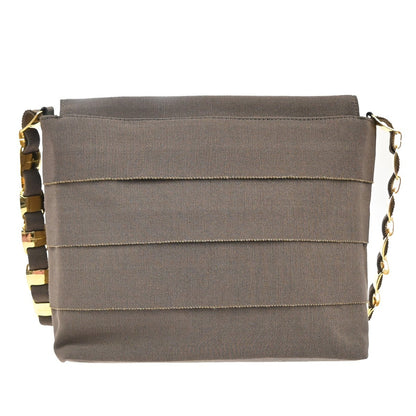 Salvatore Ferragamo Vala Shoulder Bag Canvas, Brown, Canvas, Shoulder Bag