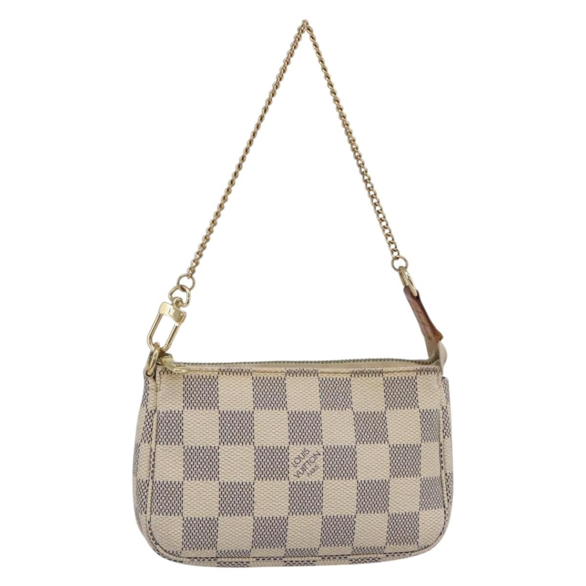 Louis Vuitton Pochette Accessoires Damier, WHITE, CANVAS, Clutche & pouche