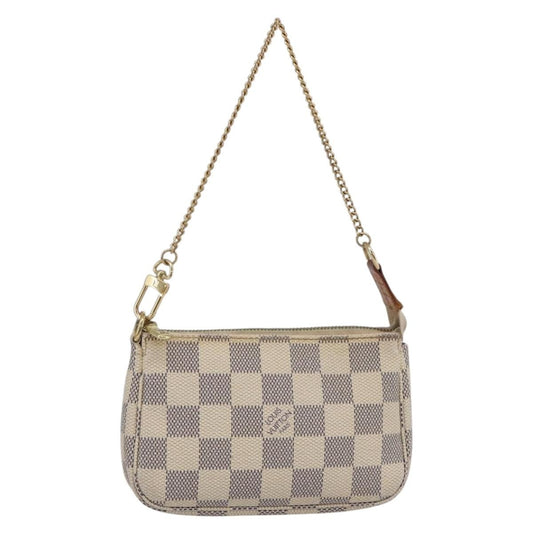 Louis Vuitton Pochette Accessoires Damier, WHITE, CANVAS, Clutche & pouche