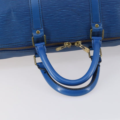 Louis Vuitton Keepall Bag Epi Leather, BLUE, LEATHER, Travel bag