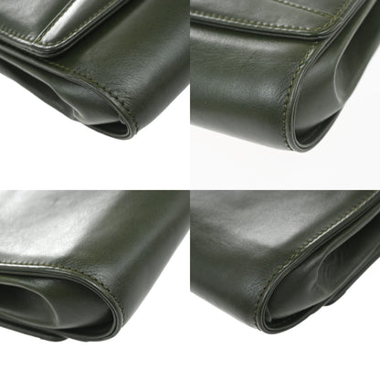 Celine Vintage Shoulder Bag Leather, GREEN, LEATHER, Shoulder bag
