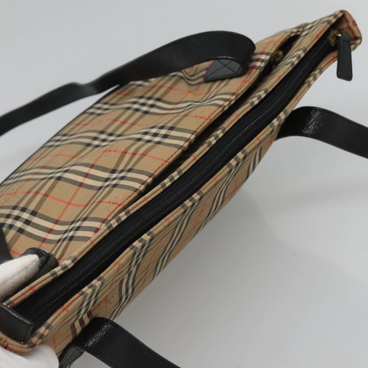 Burberry Nova Check Tote Canvas and Leather, BEIGE, CANVAS, Tote bag