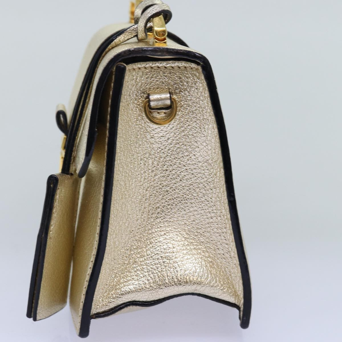 Miu Miu Madras Convertible Compartment Top Handle Bag Leather, GOLD, LEATHER, Handbag