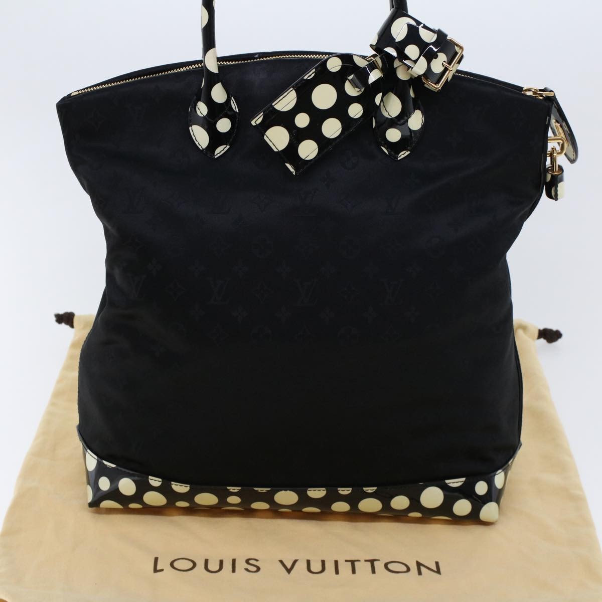 Louis Vuitton Desire Lockit Bag Kusama Infinity Dots Monogram Nylon, BLACK, NYLON, Handbag