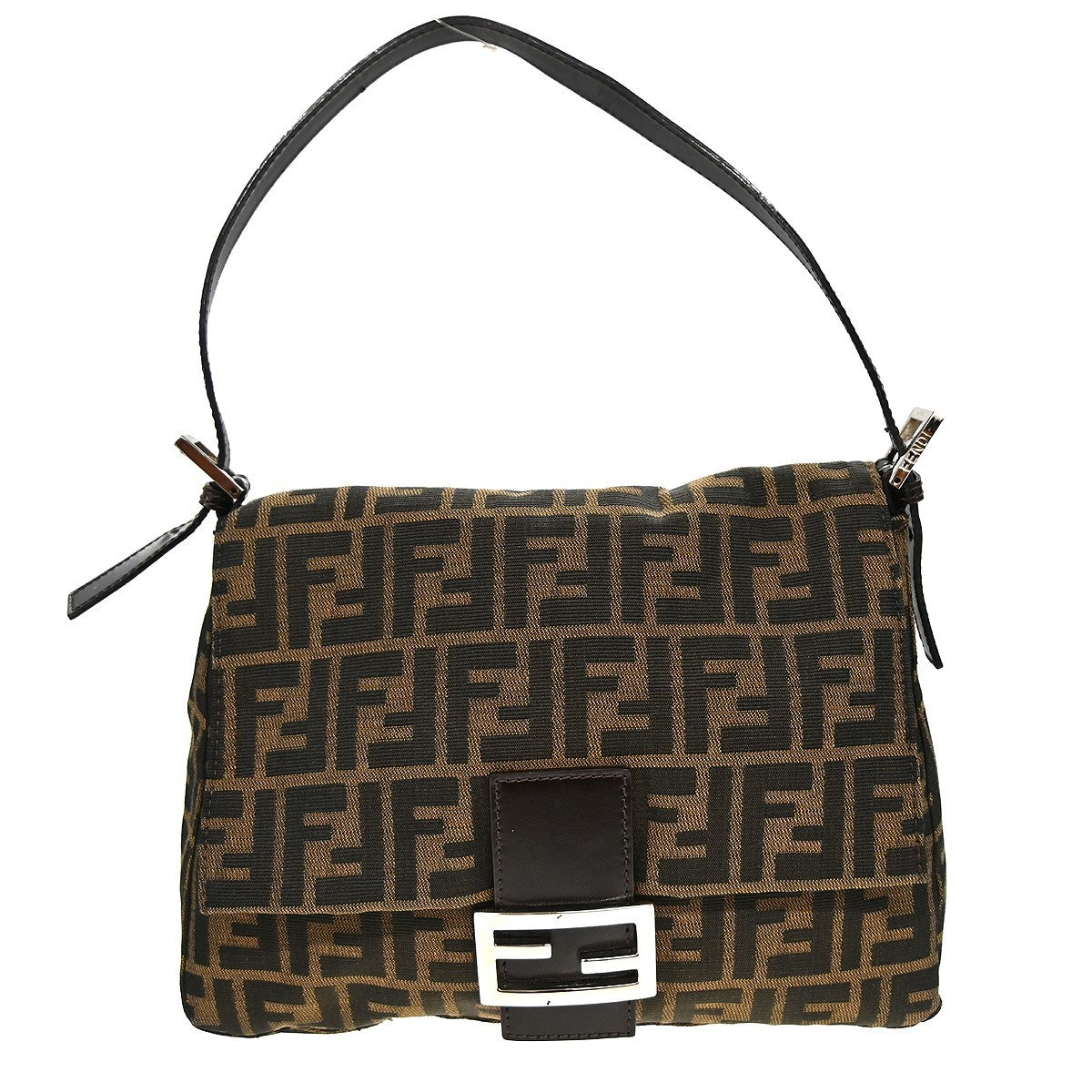 Fendi Mama Forever Bag Zucca Canvas, BROWN, CANVAS, Handbag