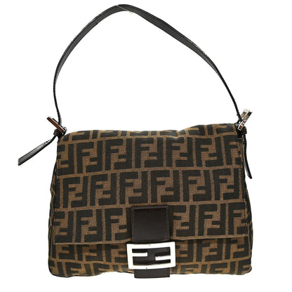 Fendi Mama Forever Bag Zucca Canvas, BROWN, CANVAS, Handbag