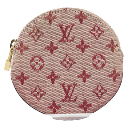 Louis Vuitton Round Coin Purse Mini Lin, RED, CANVAS, Wallets