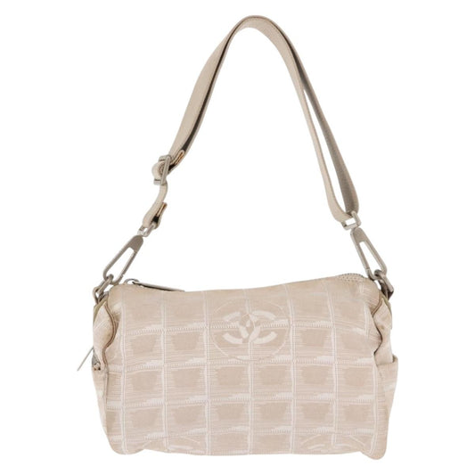 Chanel Travel Line Barrel Bag Nylon, BEIGE, NYLON, Shoulder bag