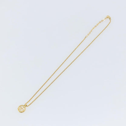 Christian Dior CD Round Pendant Necklace Metal, Gold, Metal, Necklace