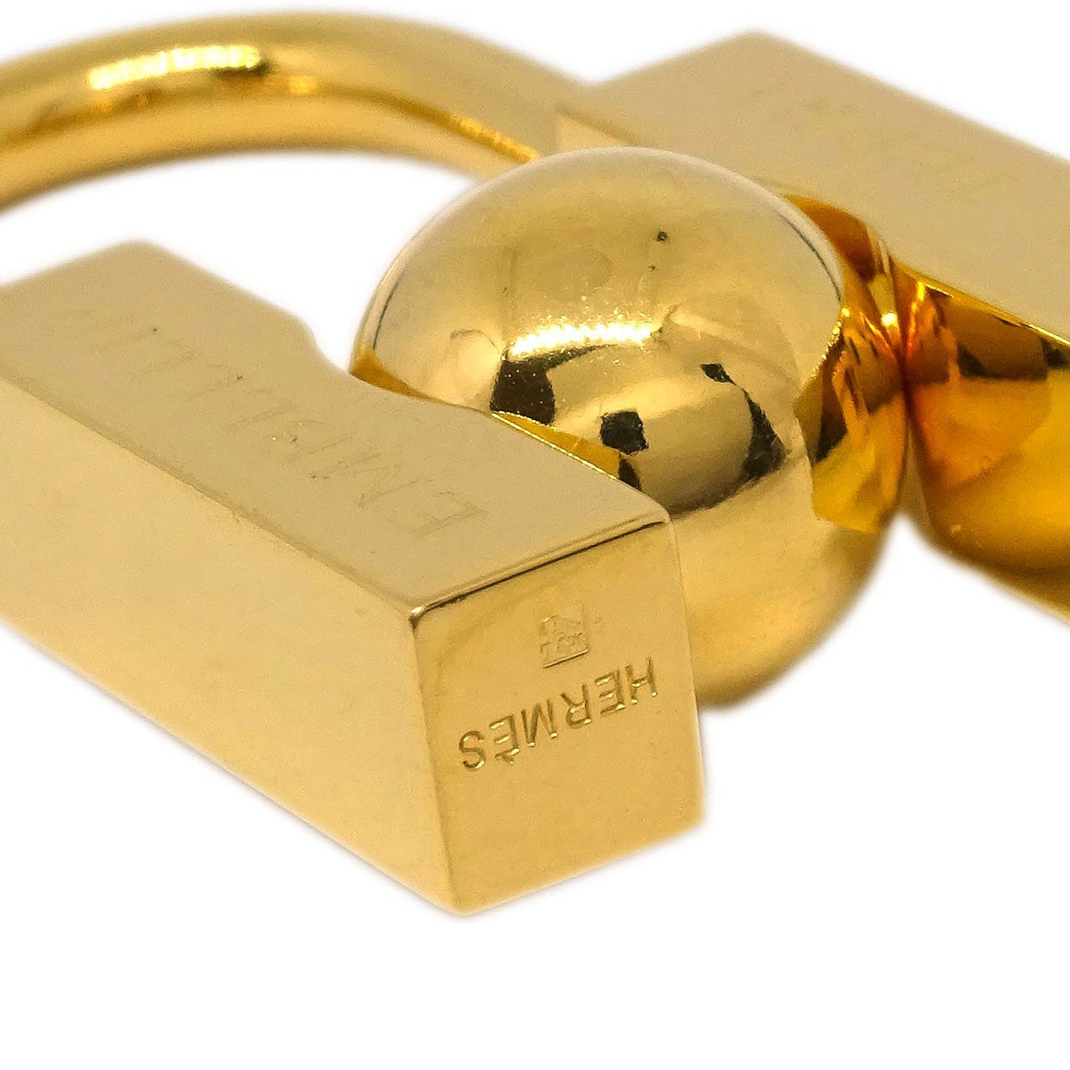 Hermes LHomme Peut Embellir La Terre Cadena Lock Charm Metal, GOLD, GOLD_PLATED, Charms and Keychains