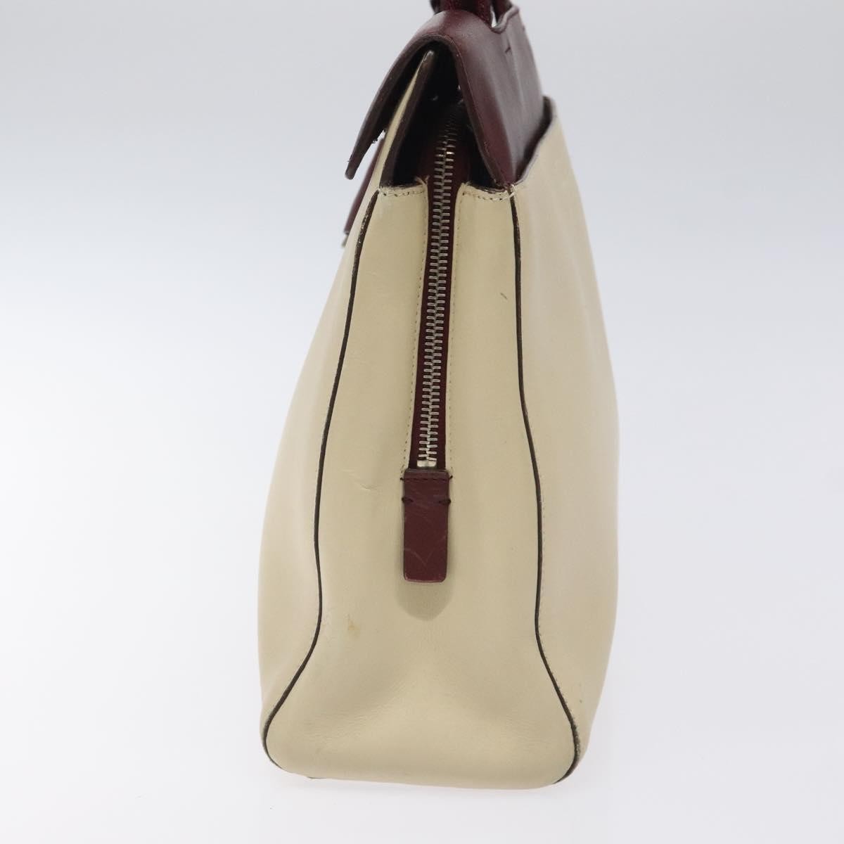 Prada Vintage Shoulder Bag Leather, BEIGE, LEATHER, Shoulder bag