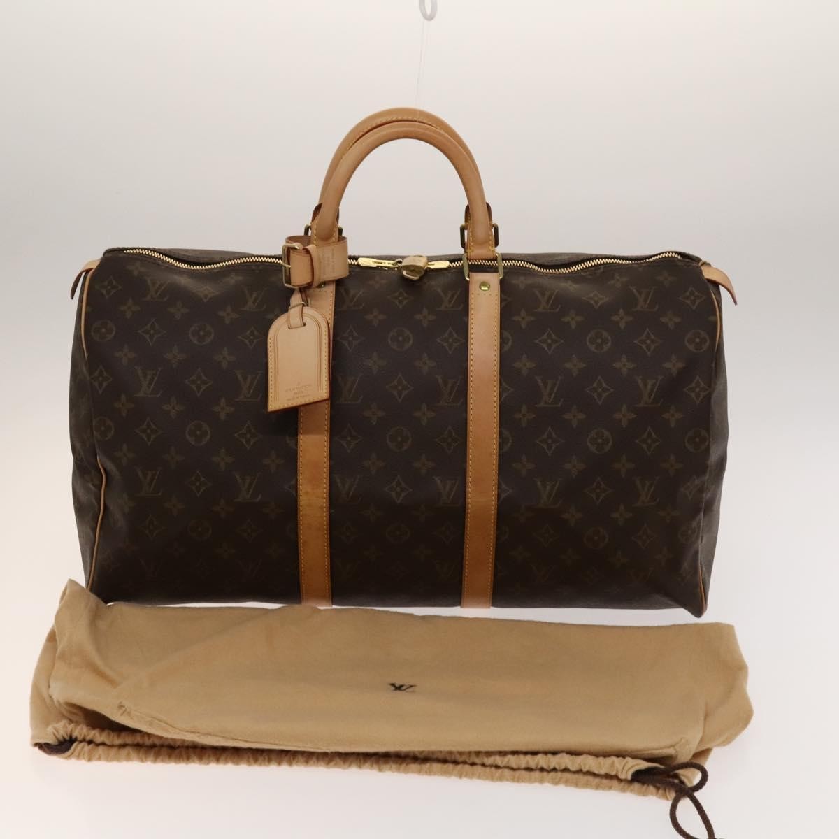 Louis Vuitton Keepall Bag Monogram Canvas, BROWN, CANVAS, Travel bag