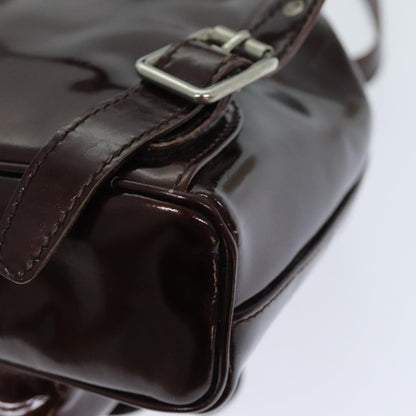 Gucci Vintage Bamboo Backpack Patent, BROWN, PATENT_LEATHER, Backpack