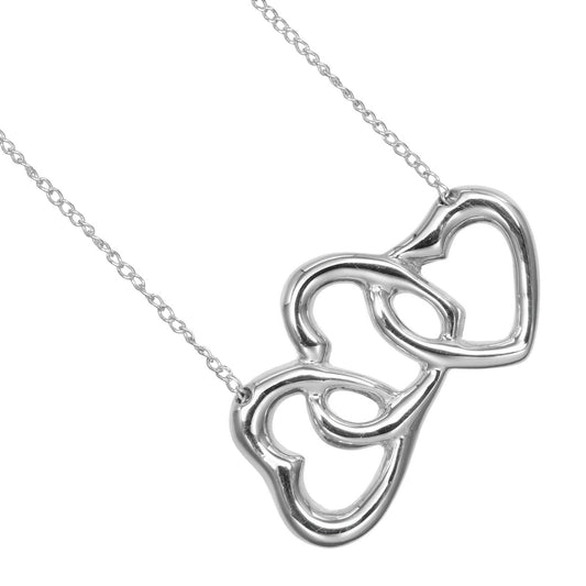 Tiffany & Co. Triple Heart Pendant Necklace Sterling Silver, SILVER, SILVER, Necklace