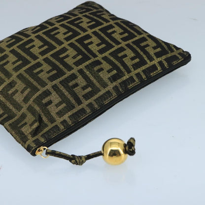 Fendi Vintage Zip Pouch Zucca Canvas, KHAKI, CANVAS, Clutche & pouche