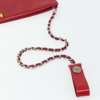 Chanel Vintage CC Bifold Card Holder Patent leather, Red, Patent Leather, Card Holder