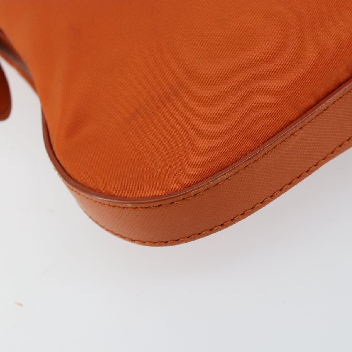 Prada Flat Messenger Tessuto with Leather, Orange, Nylon, Shoulder Bag