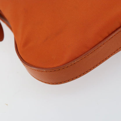 Prada Flat Messenger Tessuto with Leather, Orange, Nylon, Shoulder Bag