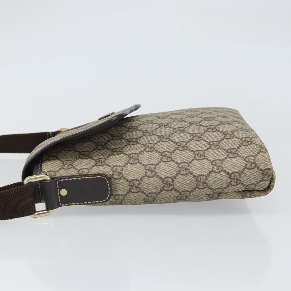 Gucci Flap Messenger GG Coated Canvas, BEIGE, CANVAS, Shoulder bag