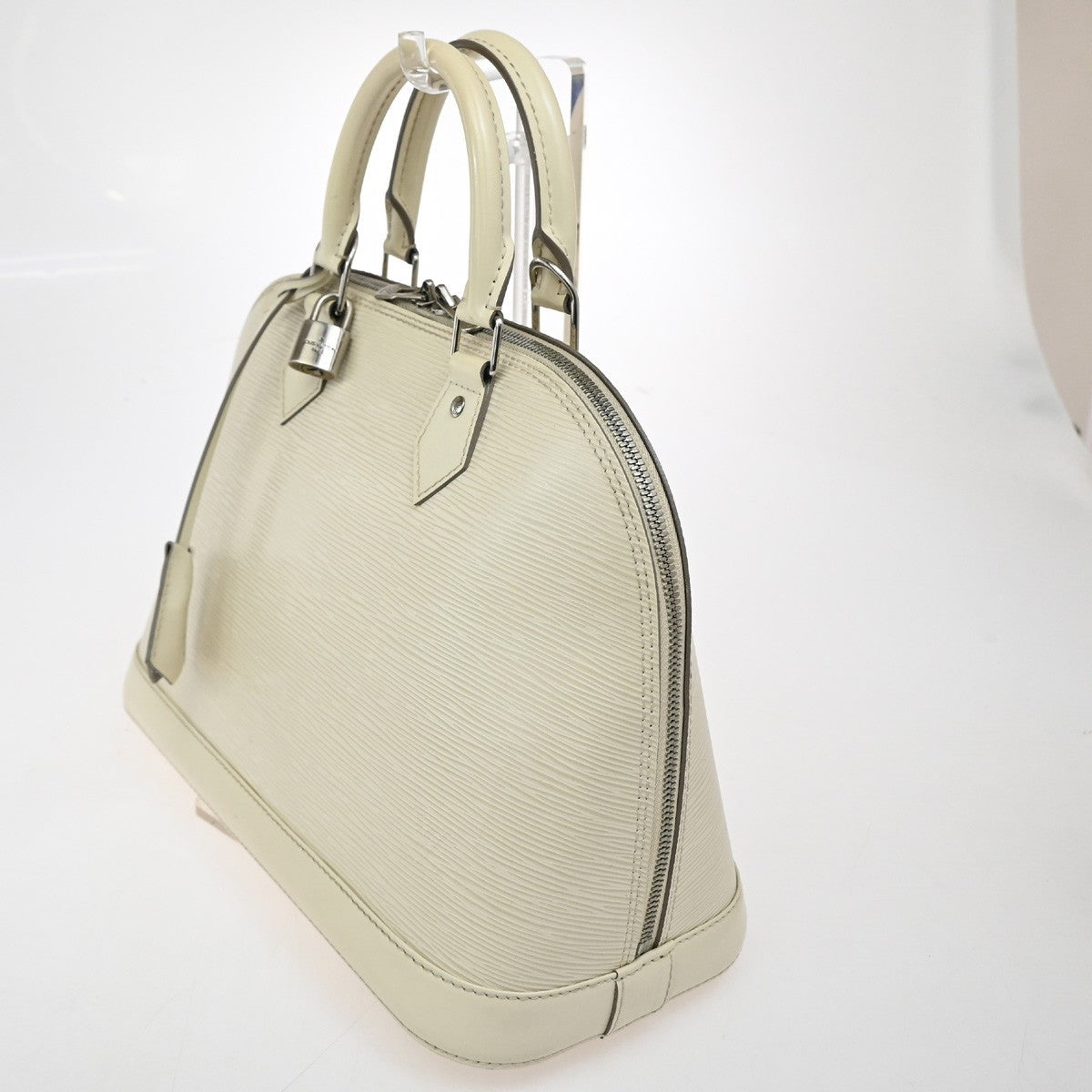 Louis Vuitton Alma Handbag Epi Leather, WHITE, LEATHER, Handbag