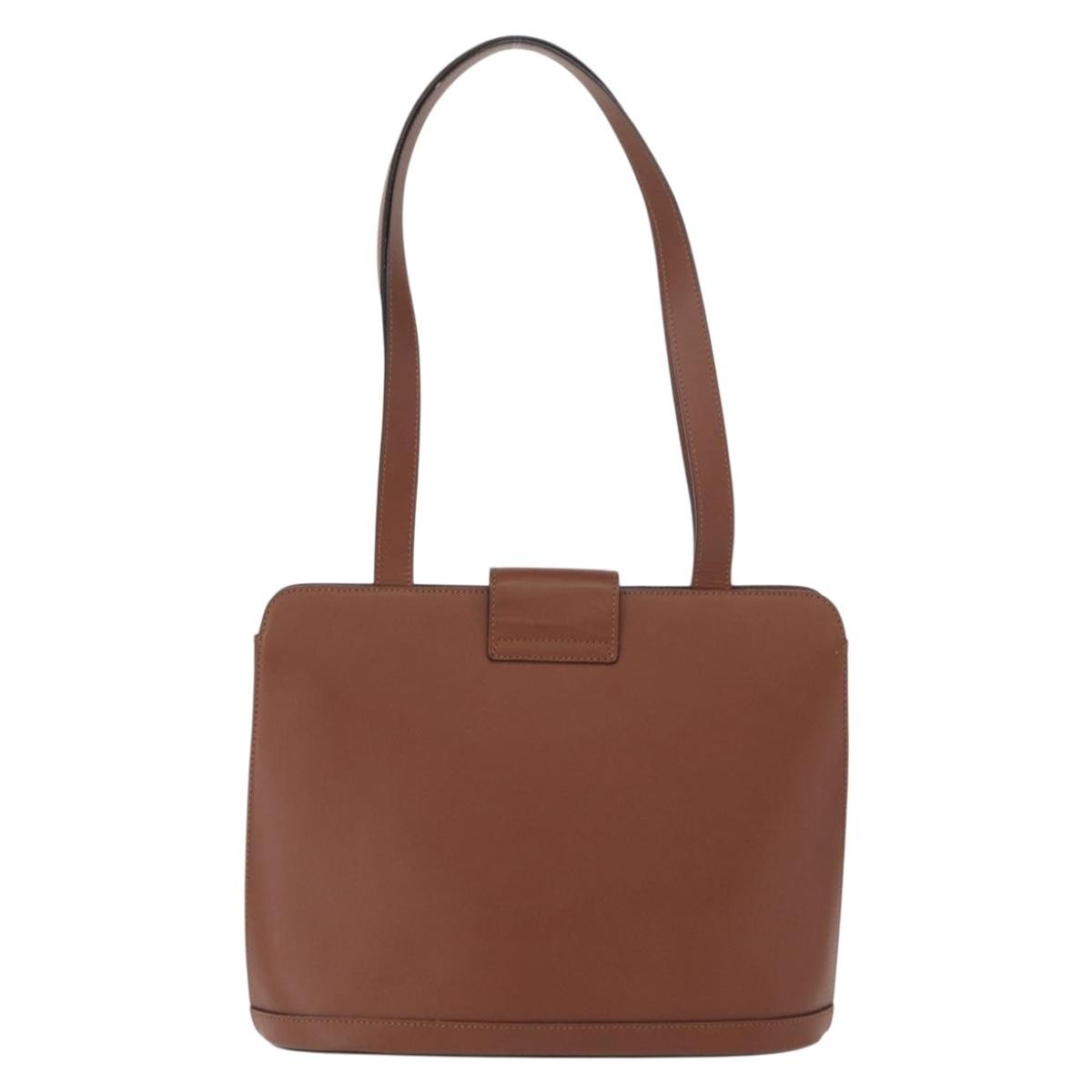 Celine Vintage Shoulder Bag Leather, BROWN, LEATHER, Shoulder bag